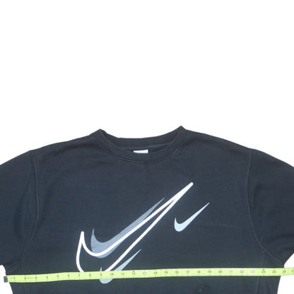 Nike Mens Black Crew Neck Sweatshirt L Graphic Print Pullover