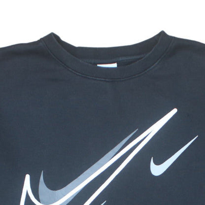 Nike Mens Black Crew Neck Sweatshirt L Graphic Print Pullover