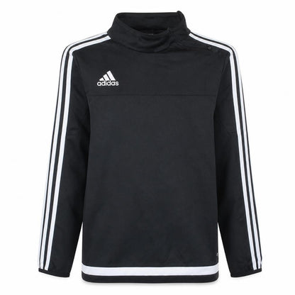 Front view of Adidas boys’ black 13-14 years 1/4 zip sports pullover sweatshirt