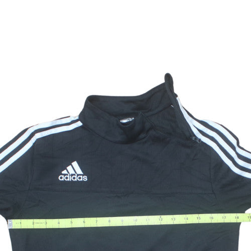 Adidas Boys Black 13-14 Years 1/4 Zip Sports Pullover Sweatshirt