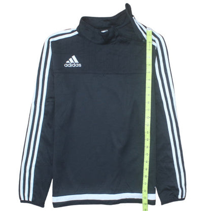 Adidas Boys Black 13-14 Years 1/4 Zip Sports Pullover Sweatshirt