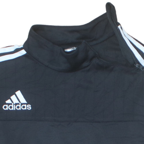 Adidas Boys Black 13-14 Years 1/4 Zip Sports Pullover Sweatshirt