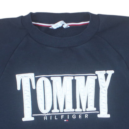 Tommy Hilfiger Womens Navy Sweatshirt Size 14 Logo Pullover