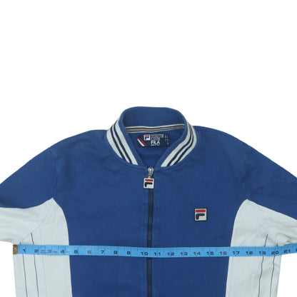 Fila Men's Blue White Track Jacket Size M Cotton Full Zip