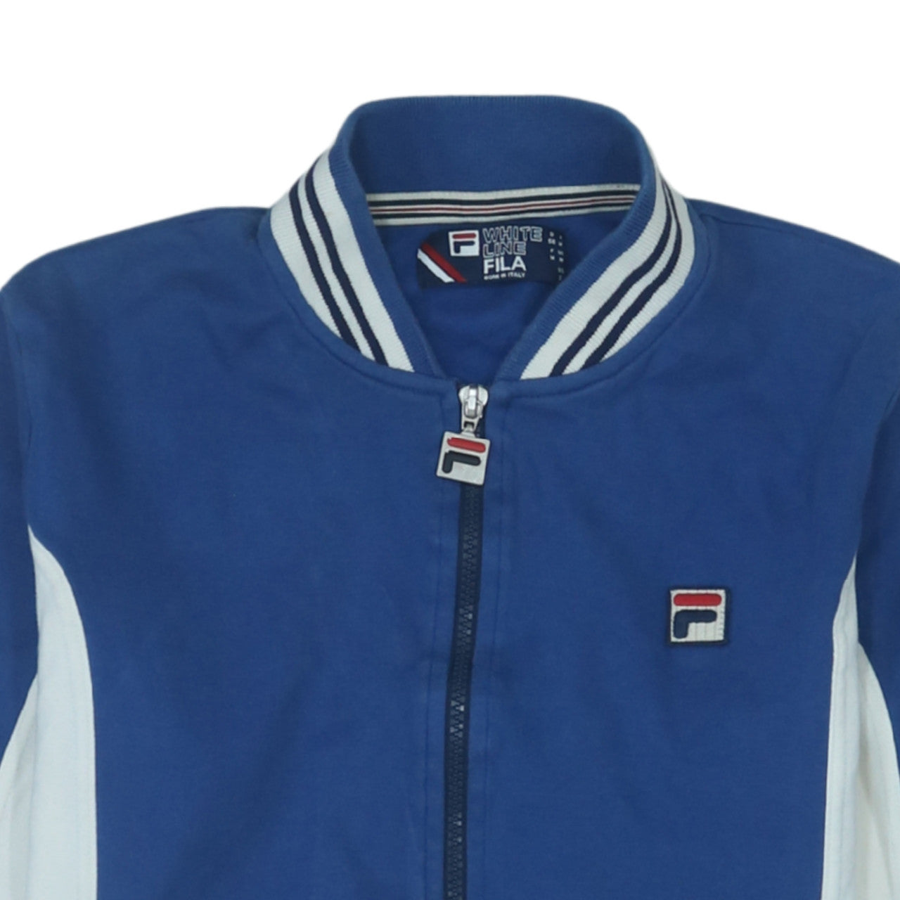 Fila Men's Blue White Track Jacket Size M Cotton Full Zip
