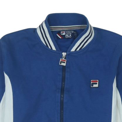 Fila Men's Blue White Track Jacket Size M Cotton Full Zip