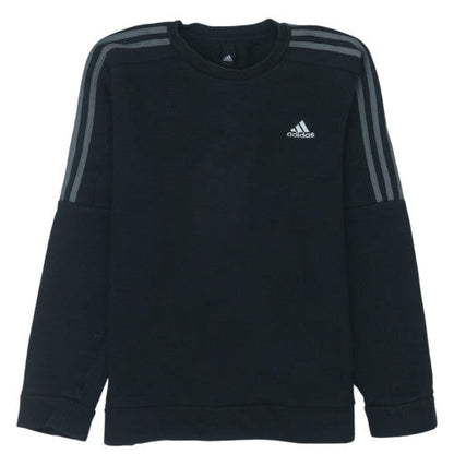 Adidas Mens Black Crew Neck Sweatshirt Regular Fit M Sports Pullover