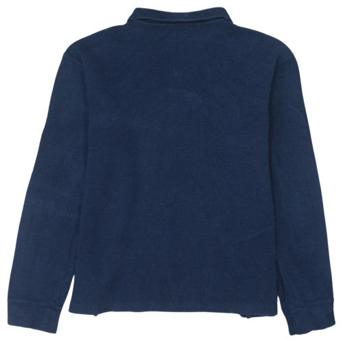 Ralph Lauren Men's Blue Cotton 1/4 Zip Jumper Size L Classic Fit