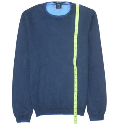 Hugo Boss Men's Blue Cotton Blend Crew Neck Pullover Jumper M