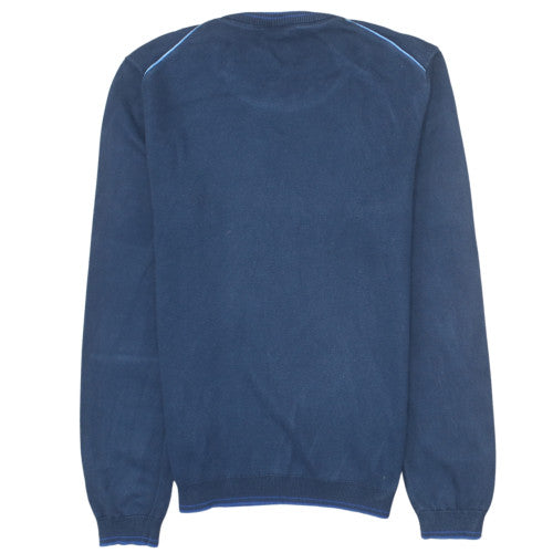 Hugo Boss Men's Blue Cotton Blend Crew Neck Pullover Jumper M
