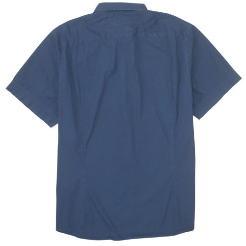 Calvin Klein Men's Blue Slim Fit Short Sleeve Cotton Shirt M