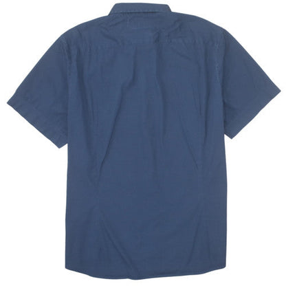 Calvin Klein Men's Blue Slim Fit Short Sleeve Cotton Shirt M