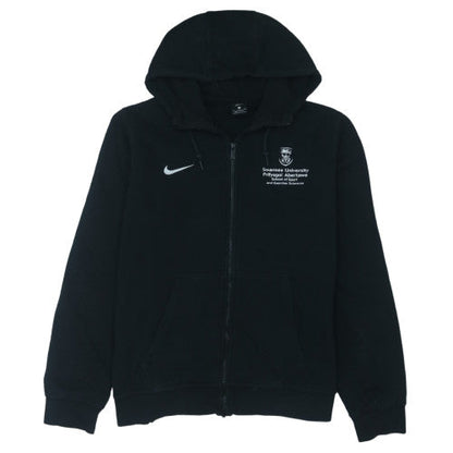 Nike Men's Black Full Zip Hoodie L Swansea University Logo