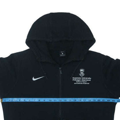 Nike Men's Black Full Zip Hoodie L Swansea University Logo