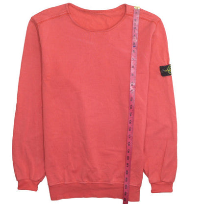 Stone Island Junior Boys Red Cotton Crew Neck Pullover Sweatshirt Size M