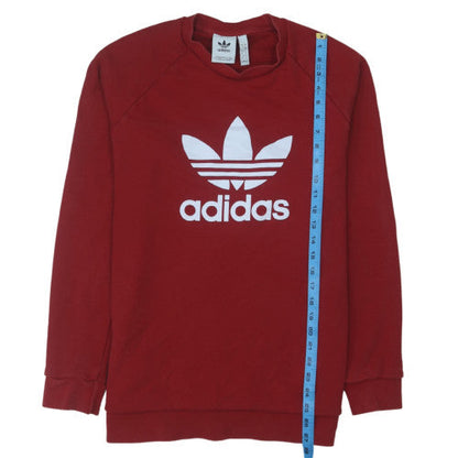 Adidas Men Red 2XL Pullover Crew Neck Sweatshirt Sports Logo