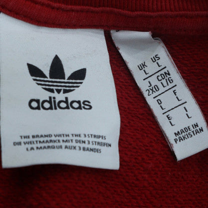 Adidas Men Red 2XL Pullover Crew Neck Sweatshirt Sports Logo