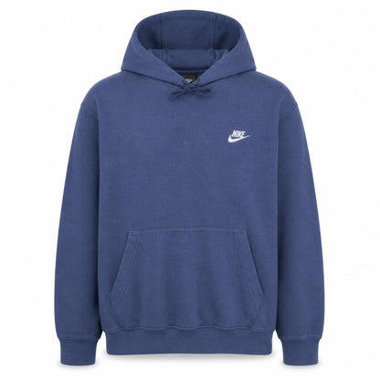 Nike Men's Blue Pullover Fleece Hoodie M Embroidered Logo