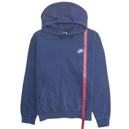 Nike Men's Blue Pullover Fleece Hoodie M Embroidered Logo