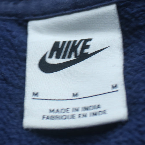 Nike Men's Blue Pullover Fleece Hoodie M Embroidered Logo