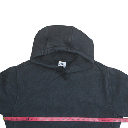 Nike Men's Black Small Pullover Hoodie with Logo Print