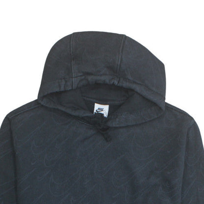 Nike Men's Black Small Pullover Hoodie with Logo Print