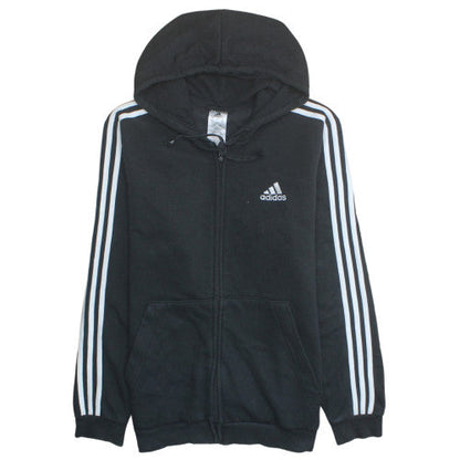 adidas Men's Black Full Zip Hoodie L Sports Fleece Sweatshirt