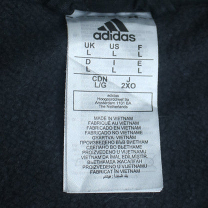 adidas Men's Black Full Zip Hoodie L Sports Fleece Sweatshirt