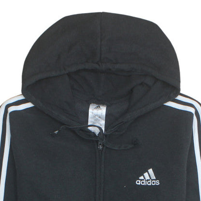 adidas Men's Black Full Zip Hoodie L Sports Fleece Sweatshirt
