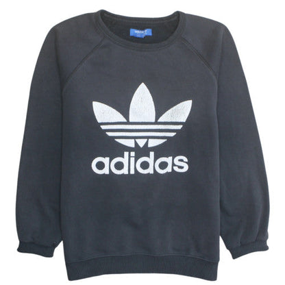 Adidas Men's Black Trefoil Crew Neck Sweatshirt Size M Regular Fit