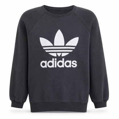 Adidas Men's Black Trefoil Crew Neck Sweatshirt Size M Regular Fit
