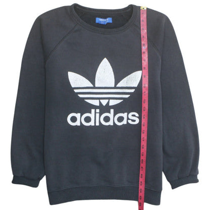 Adidas Men's Black Trefoil Crew Neck Sweatshirt Size M Regular Fit