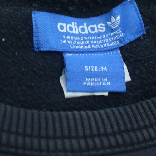 Adidas Men's Black Trefoil Crew Neck Sweatshirt Size M Regular Fit
