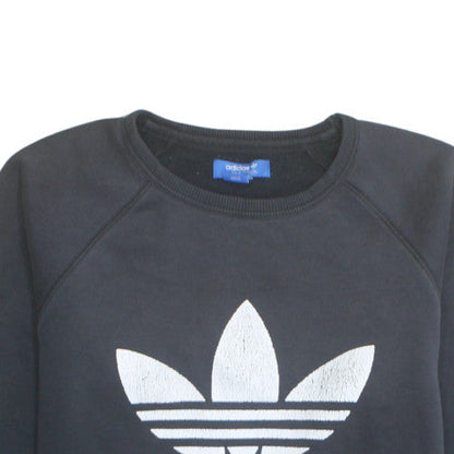 Adidas Men's Black Trefoil Crew Neck Sweatshirt Size M Regular Fit