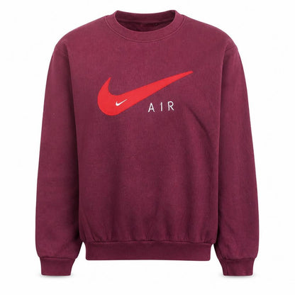 Nike Men's Red Air Logo Crew Neck Pullover Sweatshirt L