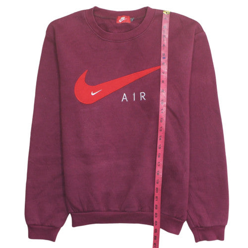 Nike Men's Red Air Logo Crew Neck Pullover Sweatshirt L