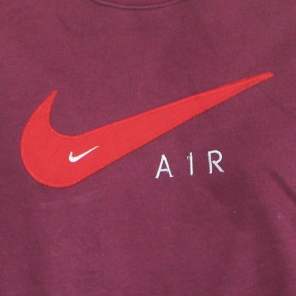 Nike Men's Red Air Logo Crew Neck Pullover Sweatshirt L