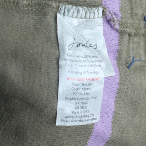 Joules Men's Green Striped Long Sleeve Polo Shirt M Cotton Rugby Style