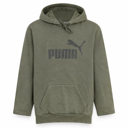 Puma Men's Green Pullover Hoodie L Regular Fit Fleece
