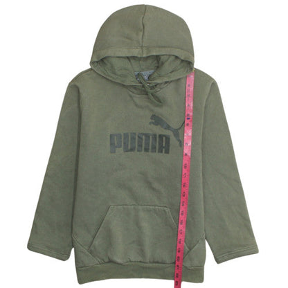 Puma Men's Green Pullover Hoodie L Regular Fit Fleece