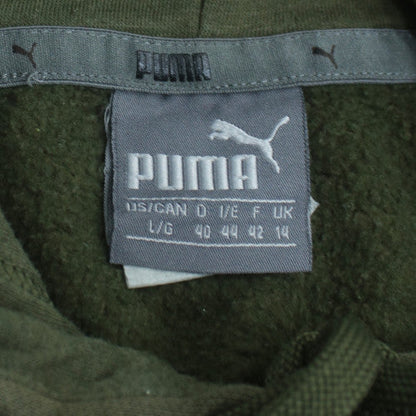 Puma Men's Green Pullover Hoodie L Regular Fit Fleece