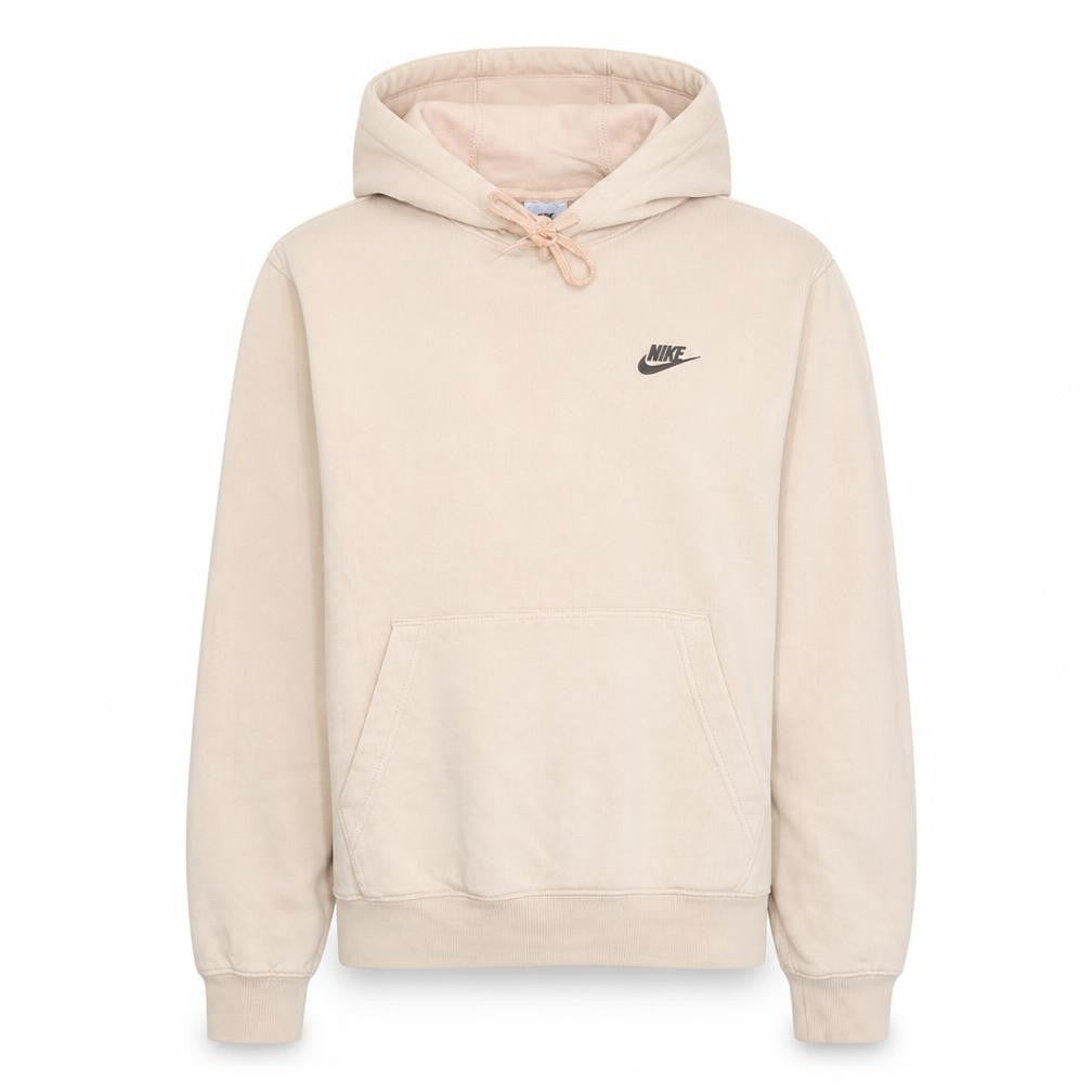 Nike Men's Beige Pullover Hoodie Small Fleece Lined Sportswear