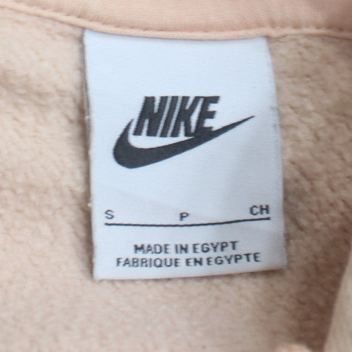 Nike Men's Beige Pullover Hoodie Small Fleece Lined Sportswear