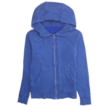 Lululemon Unisex Blue Full Zip Hoodie Fleece Cotton Blend M