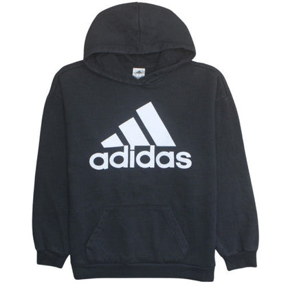 Adidas Mens Black Pullover Hoodie Large Logo Sportswear Sweatshirt