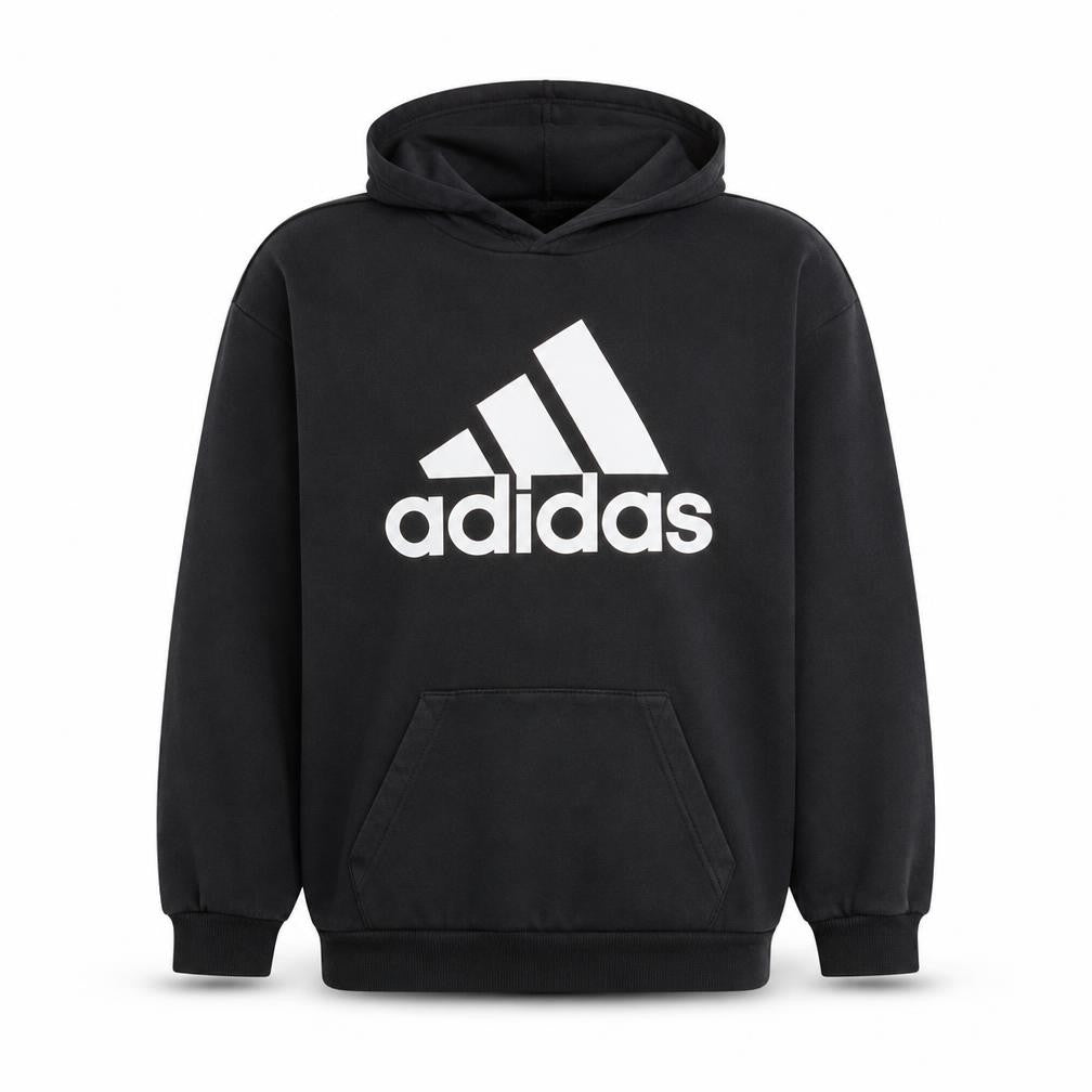 Adidas Mens Black Pullover Hoodie Large Logo Sportswear Sweatshirt