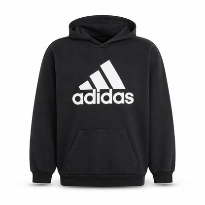 Adidas Mens Black Pullover Hoodie Large Logo Sportswear Sweatshirt