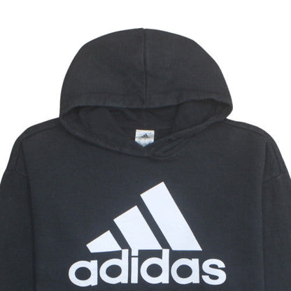 Adidas Mens Black Pullover Hoodie Large Logo Sportswear Sweatshirt