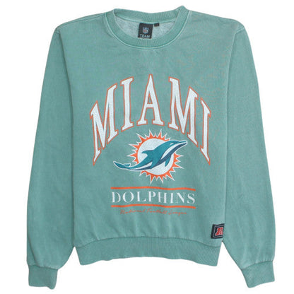 NFL Team Apparel Miami Dolphins Men's Green M Crew Neck Sweatshirt