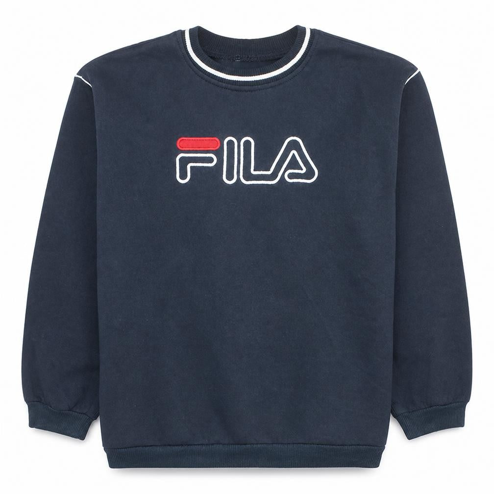 Fila Men Blue Crew Neck Regular Fit Logo Sweatshirt M